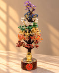 7 Chakra Crystal Tree with Laughing Buddha – Large 17 Inch