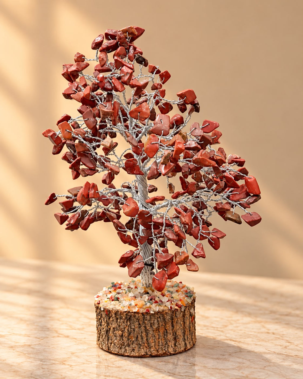 Red Jasper Crystal Tree – Silver Wire Feng Shui Stone Tree