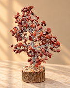 Red Jasper Crystal Tree – Silver Wire Feng Shui Stone Tree
