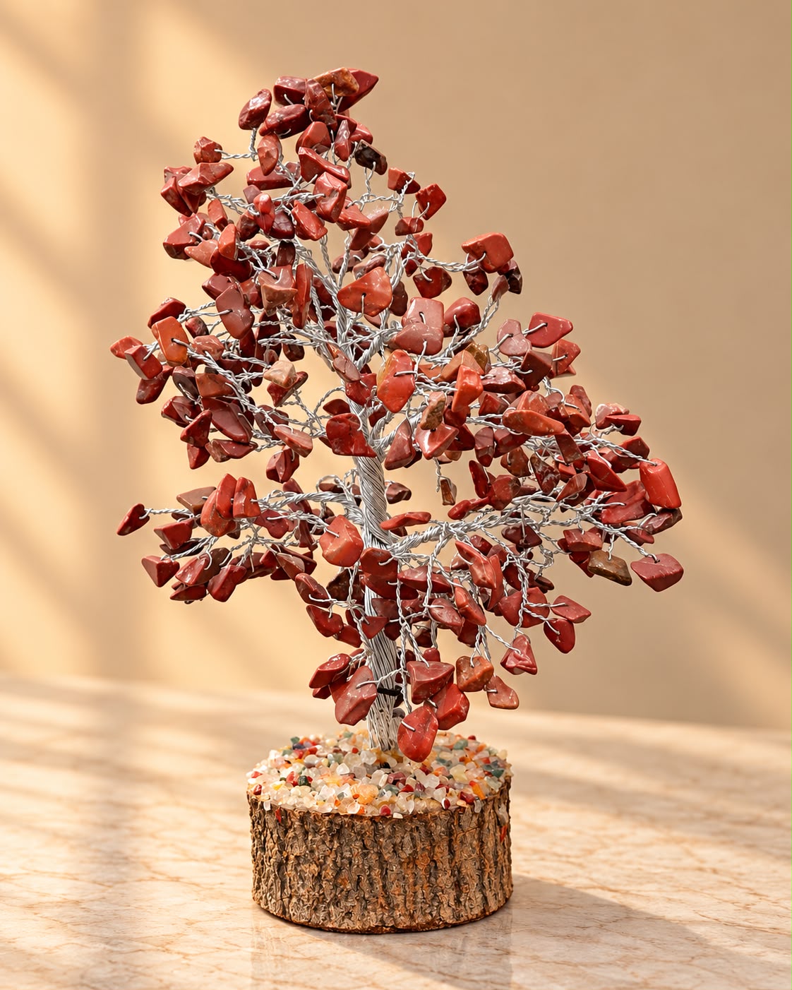 Red Jasper Crystal Tree – Silver Wire Feng Shui Stone Tree