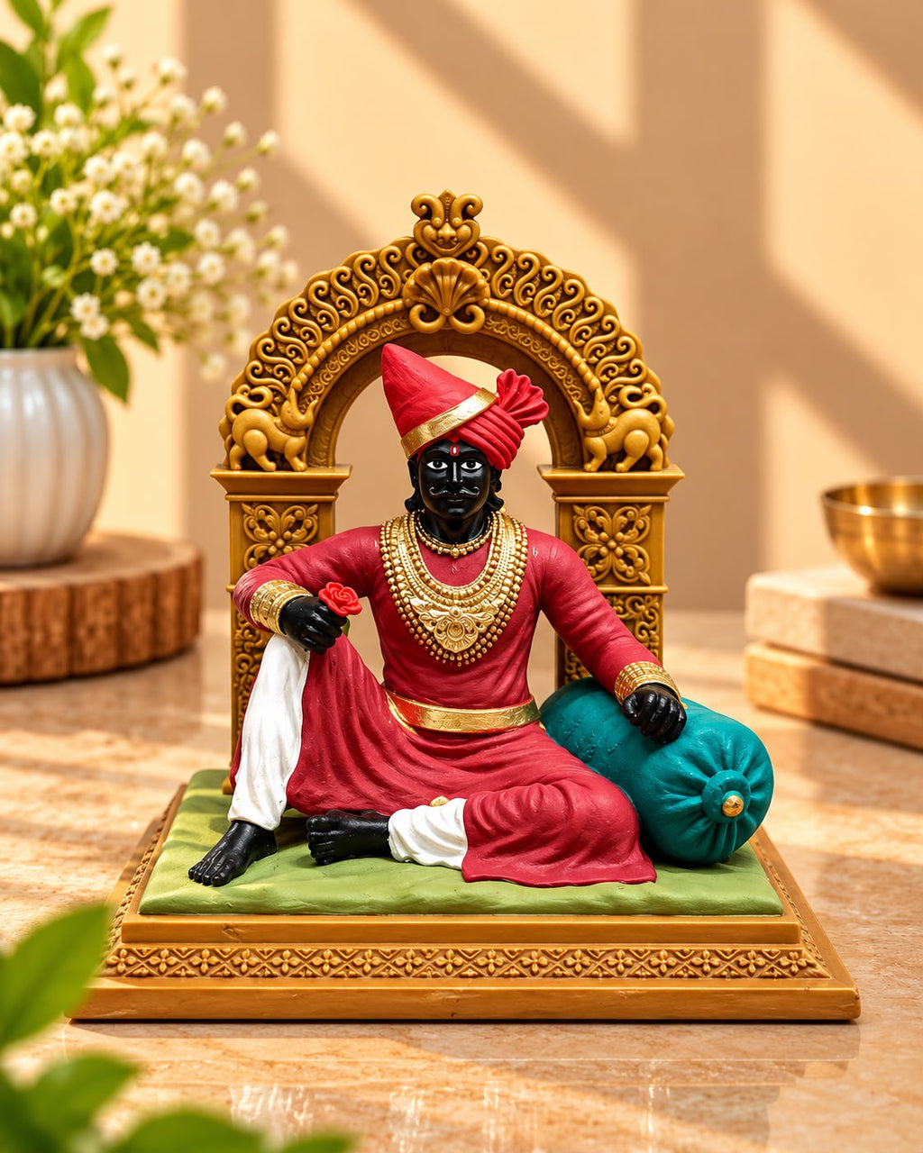 Shri Jyotiba Statue on Gadi with Arch – Kolhapur Kuldaivat Idol