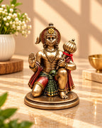 Blessing Hanuman Mini Idol with Gada – Bronze Finish (3.5 Inch)
