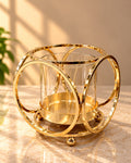 Gold Geometric Ring Candle Holder with Glass – Luxury Decor