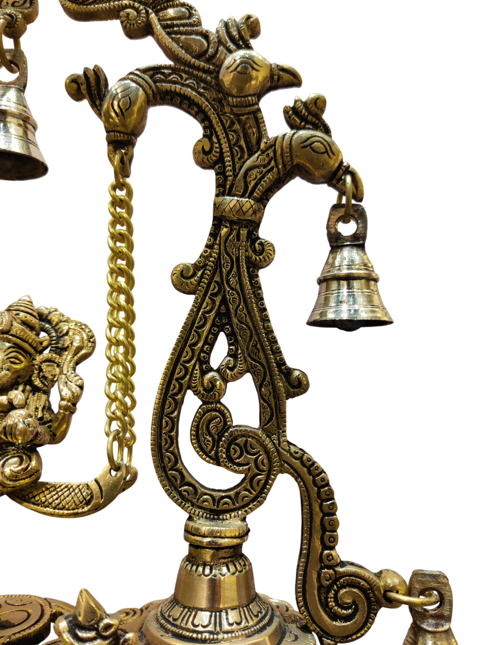 Brass Lord Ganesha Jhula Idol – Royal Temple Décor