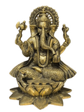Antique Brass Finish Lord Ganesha Idol – Timeless Divine Elegance - Satyam Collection