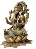 Antique Brass Finish Lord Ganesha Idol – Timeless Divine Elegance - Satyam Collection