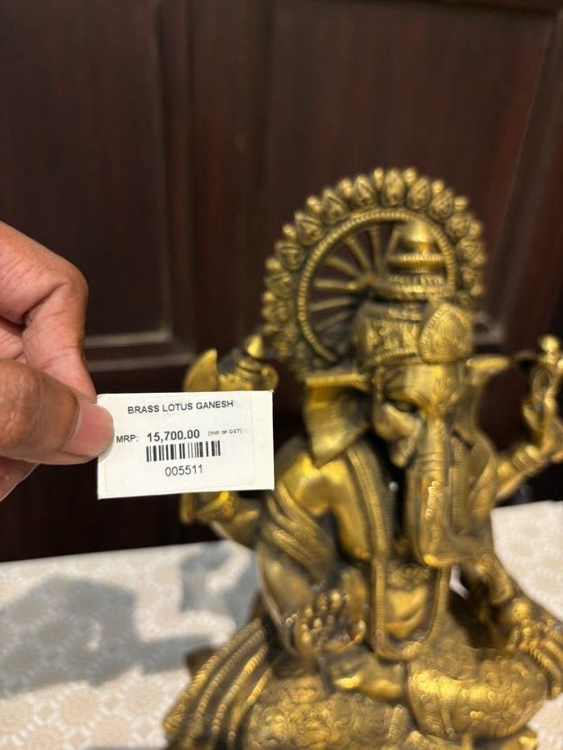 Antique Brass Finish Lord Ganesha Idol – Timeless Divine Elegance - Satyam Collection