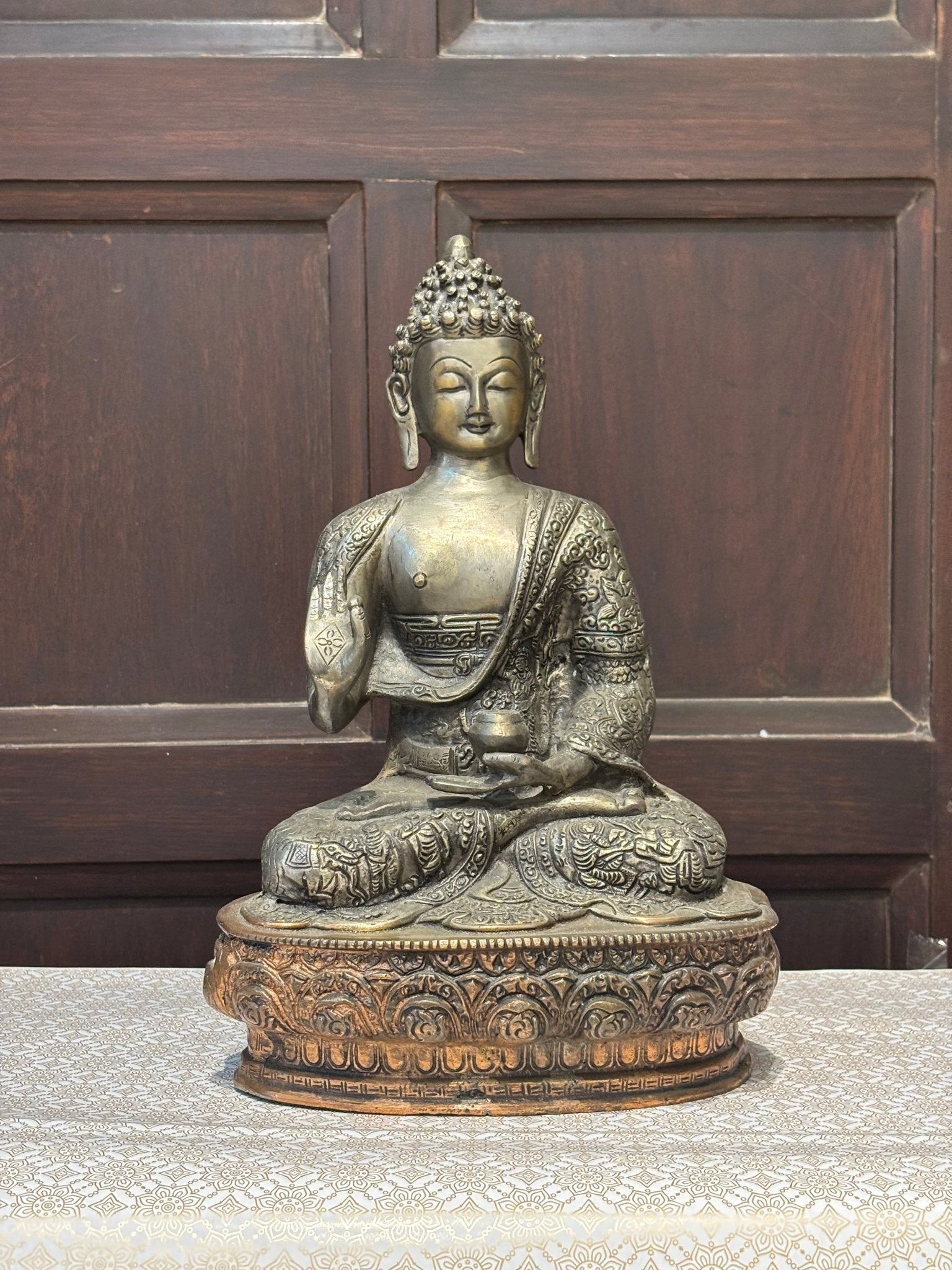 Antique Finish Meditating Buddha Statue for Home Decor - Satyam Collection