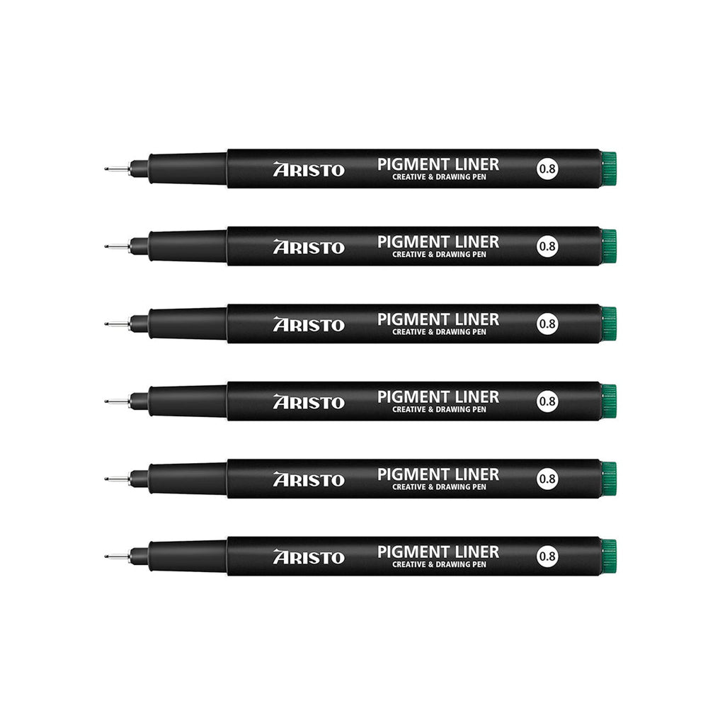 Aristo | Pigment Liner | 0.8mm | Black | Pack of 6