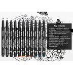 Aristo | Pigment Liner | Round Tip | Set of 6 Pens