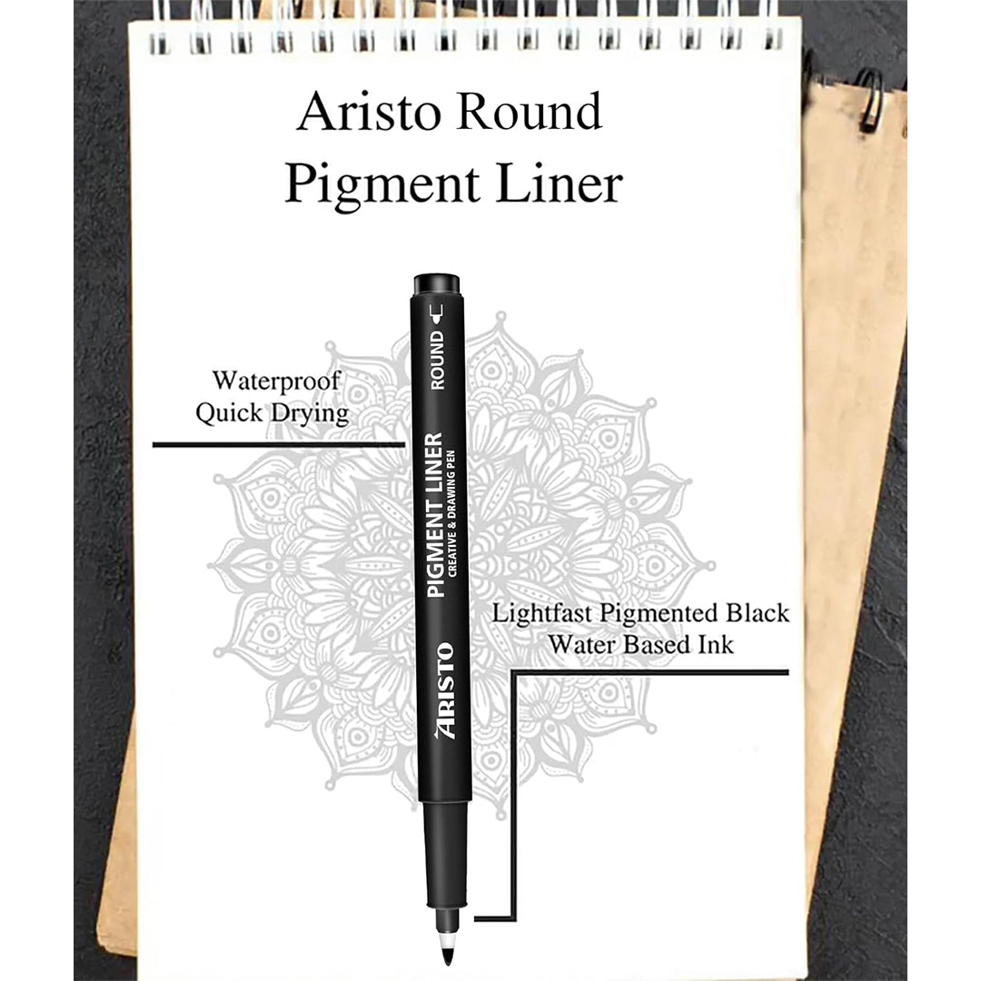 Aristo | Pigment Liner | Round Tip | Set of 6 Pens