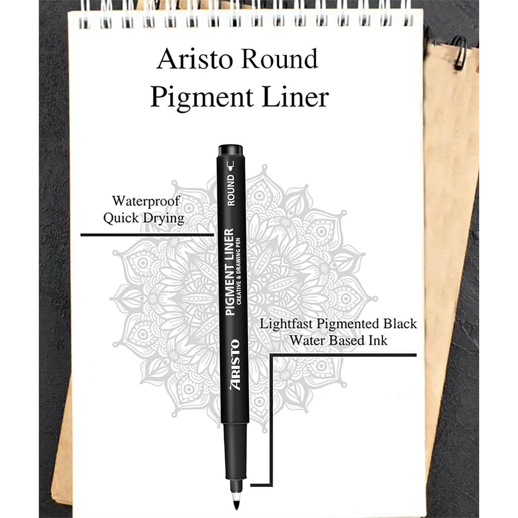 Aristo | Pigment Liner | 0.1,0.2,0.3mm | Set of 6 Pens