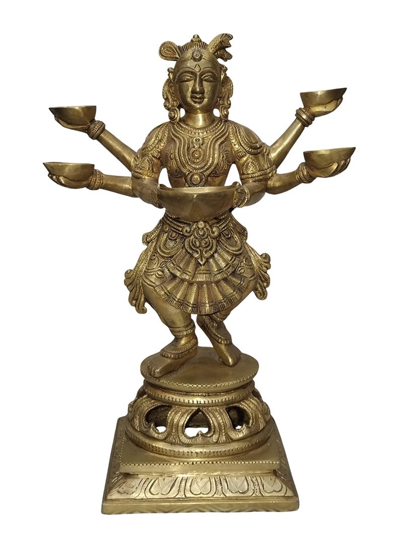 Brass Deeplakshmi Statue - Satyam Collection