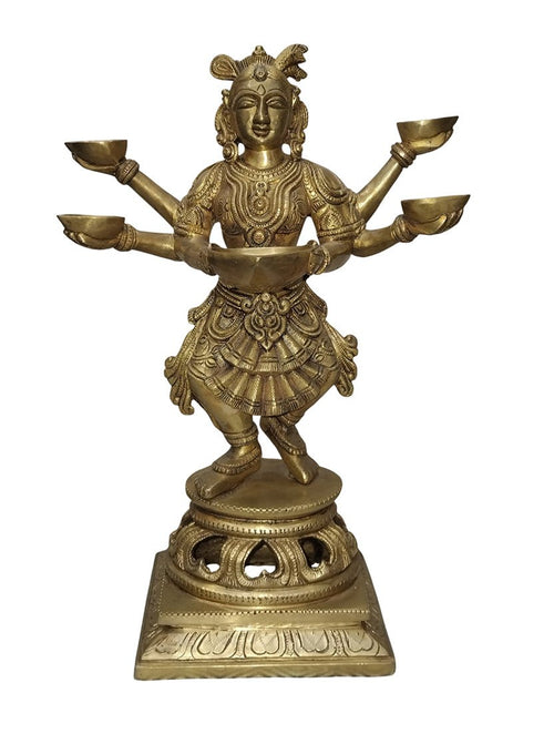 Brass Deeplakshmi Statue - Satyam Collection