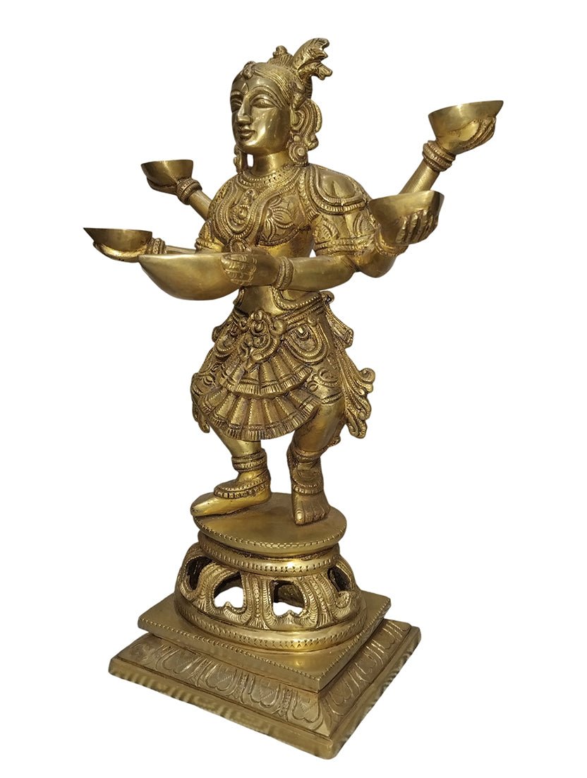 Brass Deeplakshmi Statue - Satyam Collection