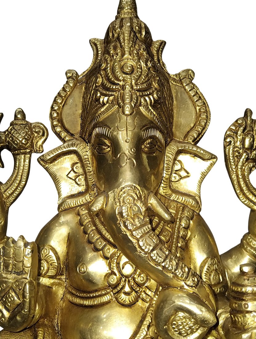 Brass Ganesha Statue - Satyam Collection