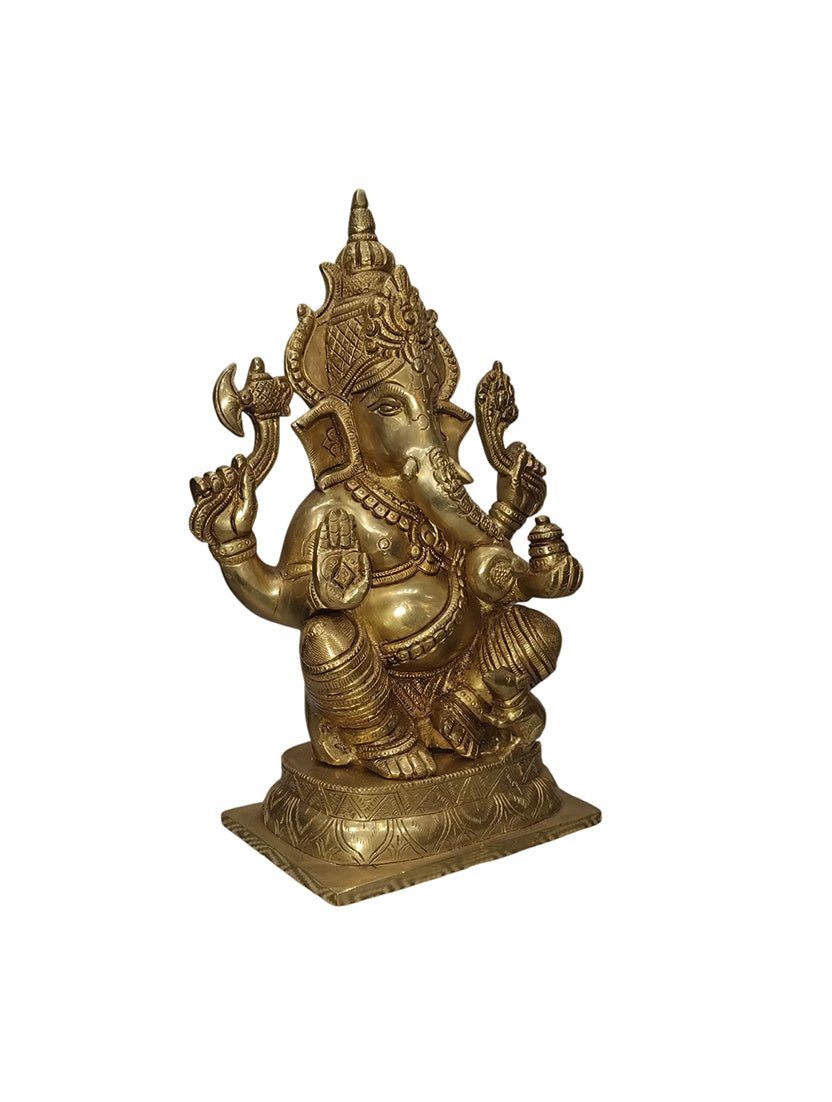 Brass Ganesha Statue - Satyam Collection