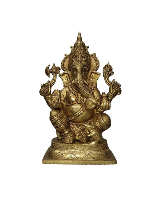 Brass Ganesha Statue - Satyam Collection