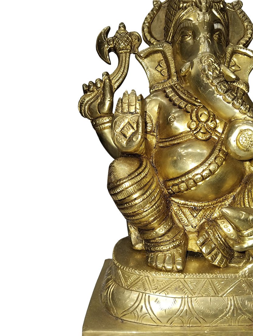 Brass Ganesha Statue - Satyam Collection