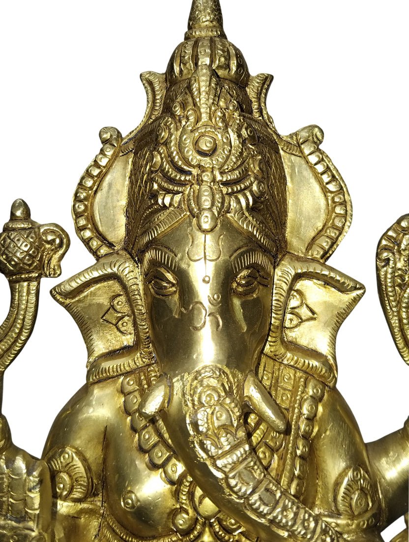 Brass Ganesha Statue - Satyam Collection