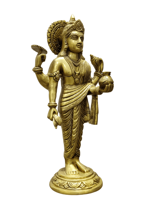 Brass Lord Vishnu Statue - Satyam Collection
