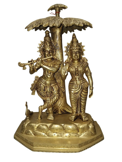Brass Radha Krishna Tree - Satyam Collection