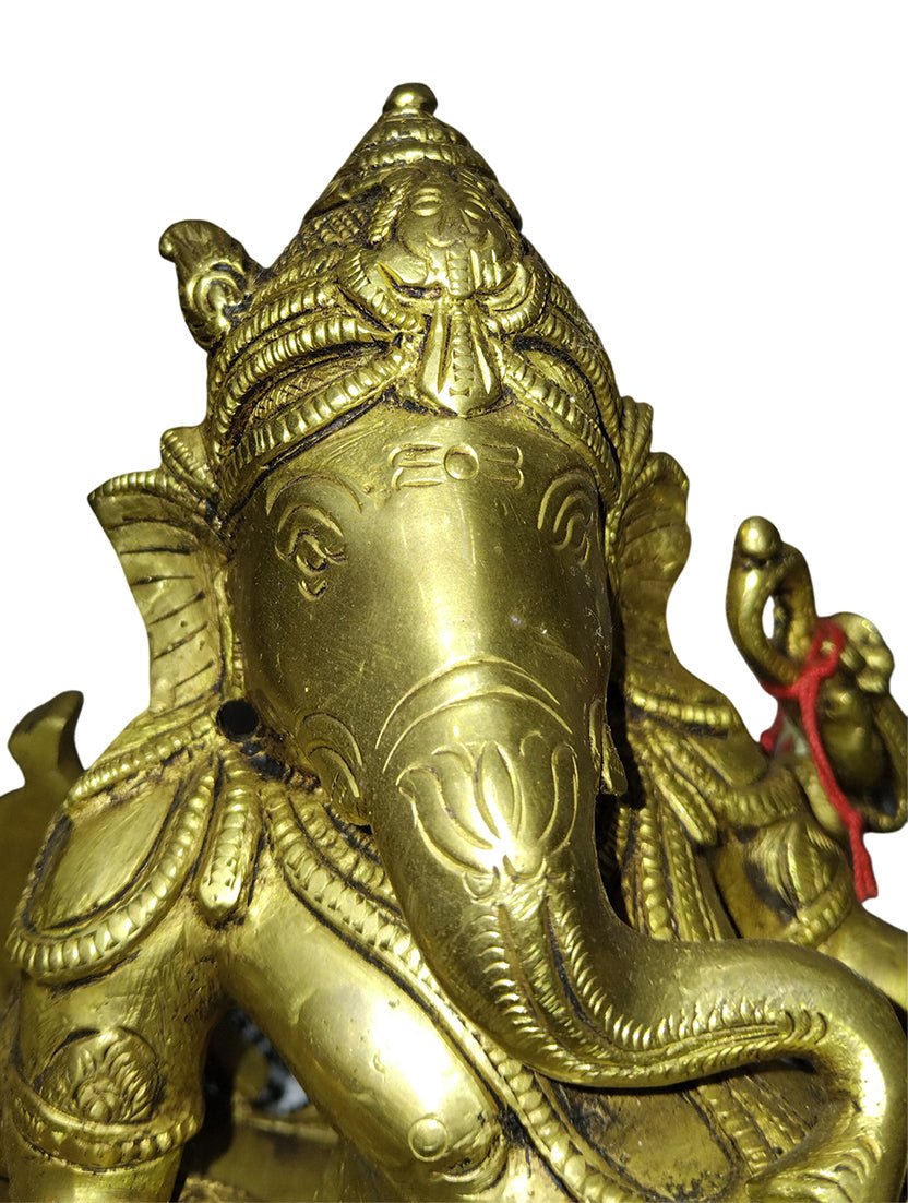 Brass Sleeping Ganesha Statue - Satyam Collection