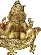Brass Sleeping Ganesha Statue - Satyam Collection