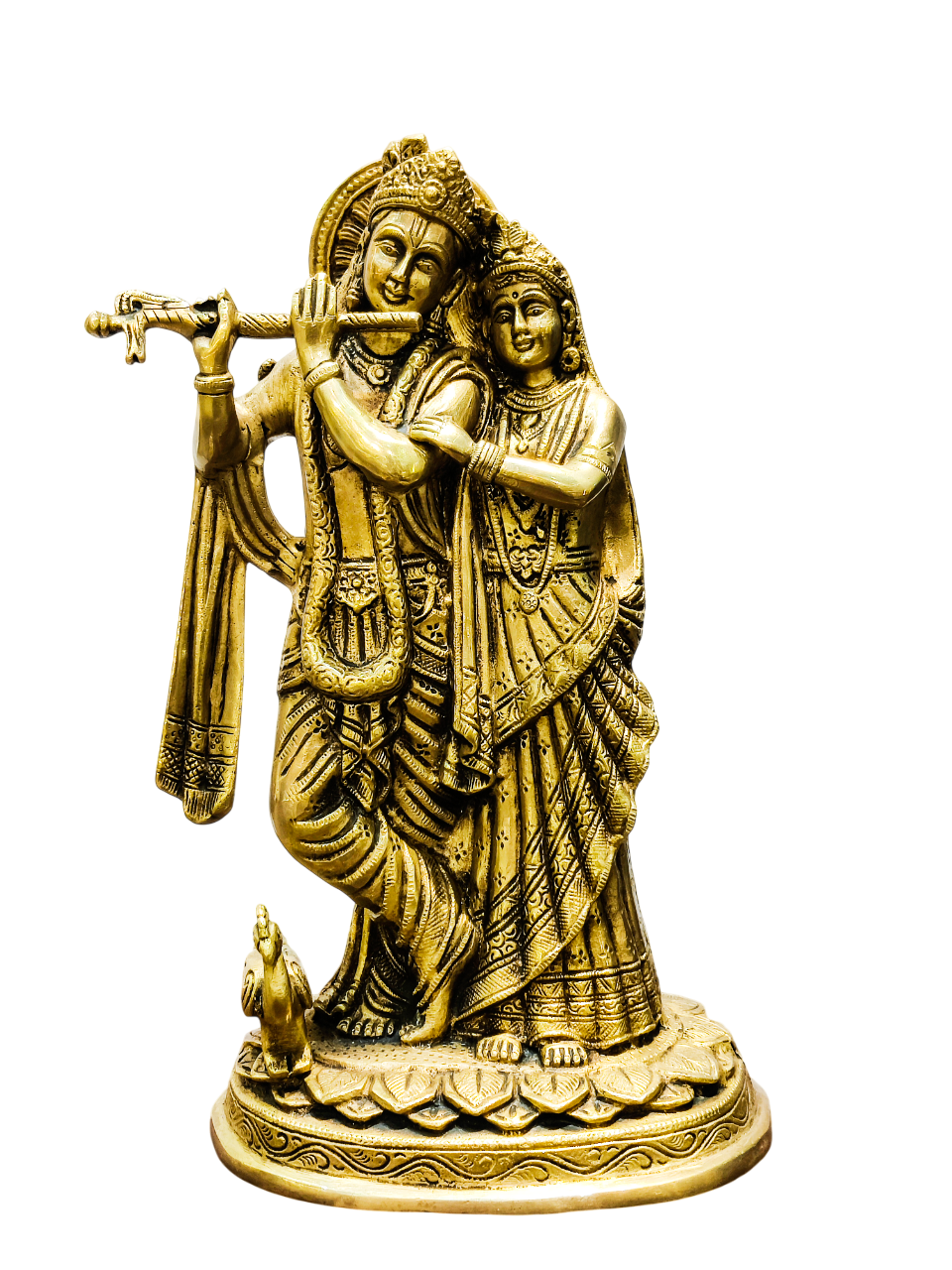 Divine Brass Radha Krishna Idol – Eternal Love Statue