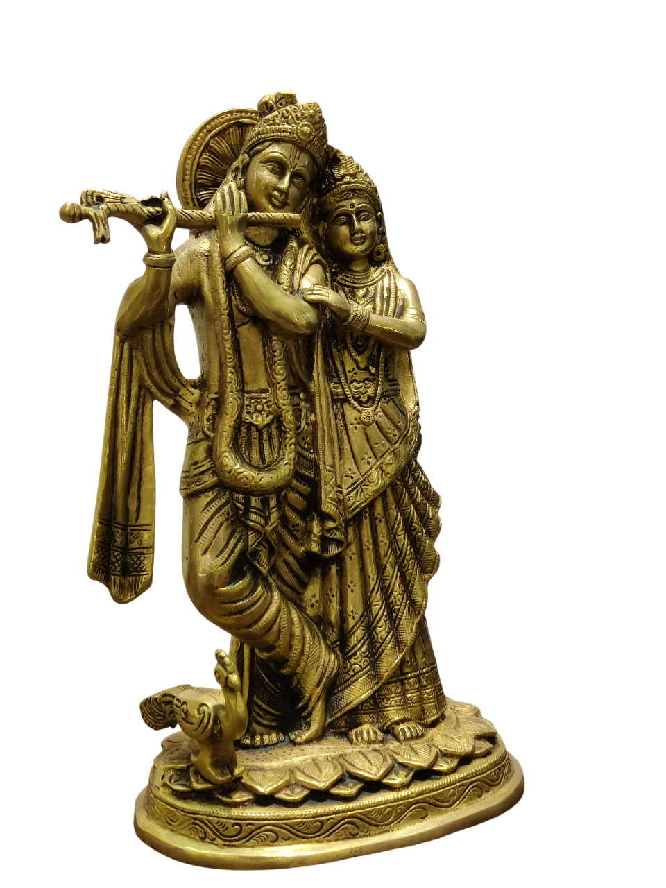 Divine Brass Radha Krishna Idol – Eternal Love Statue