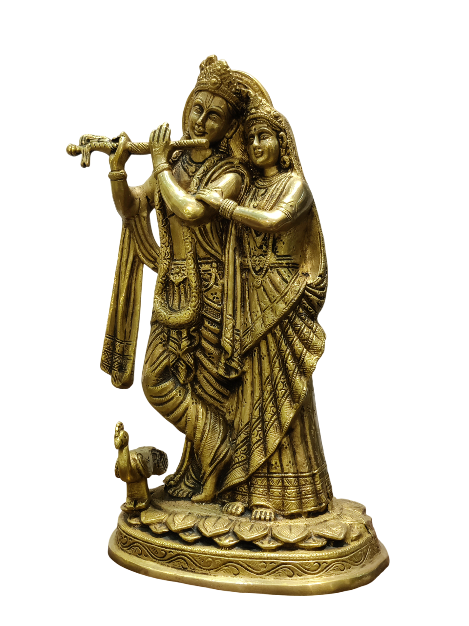 Divine Brass Radha Krishna Idol – Eternal Love Statue