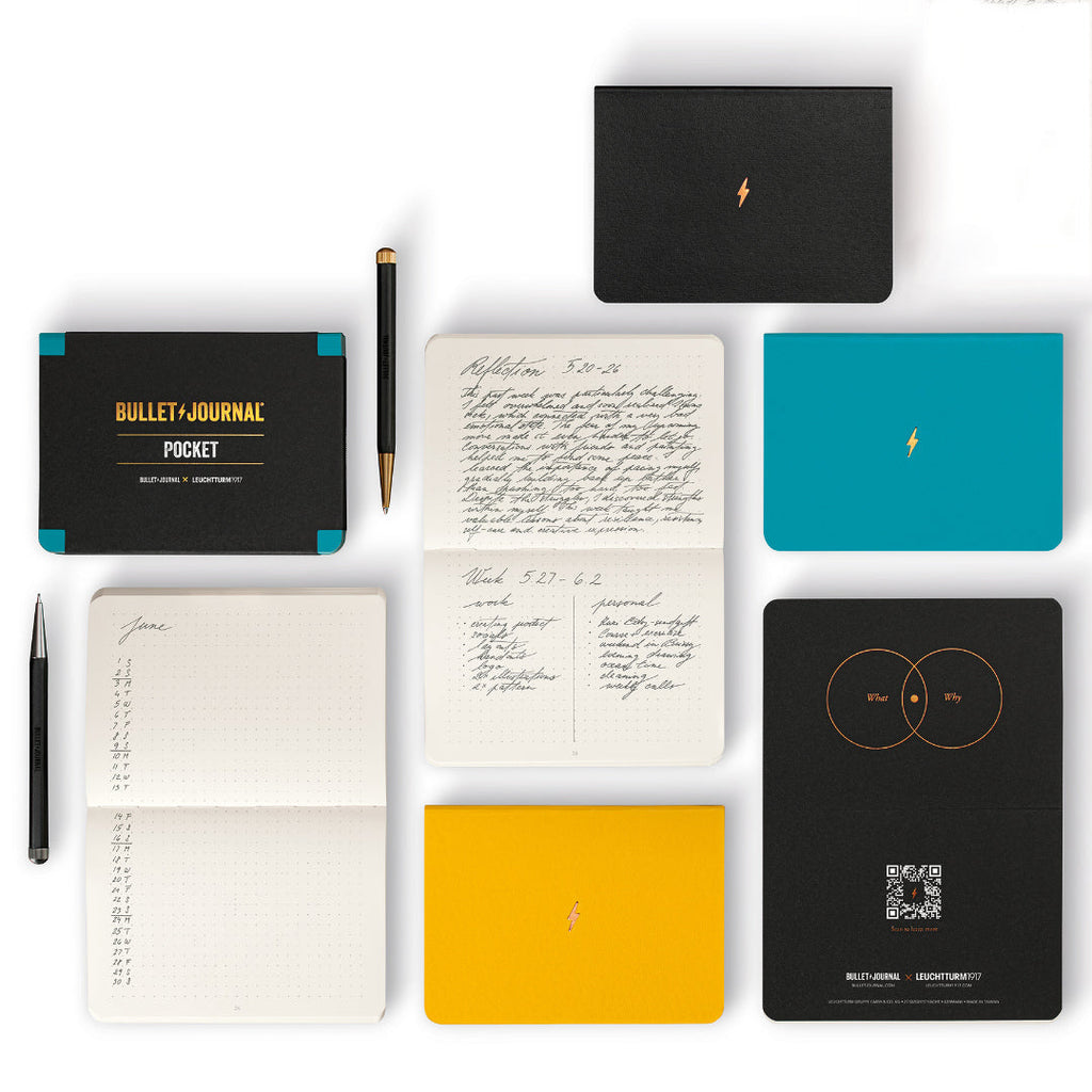 LEUCHTTURM DOTTED NOTEBOOK-BULLET JOURNAL A6 (46) PACK OF 3-Turquoise