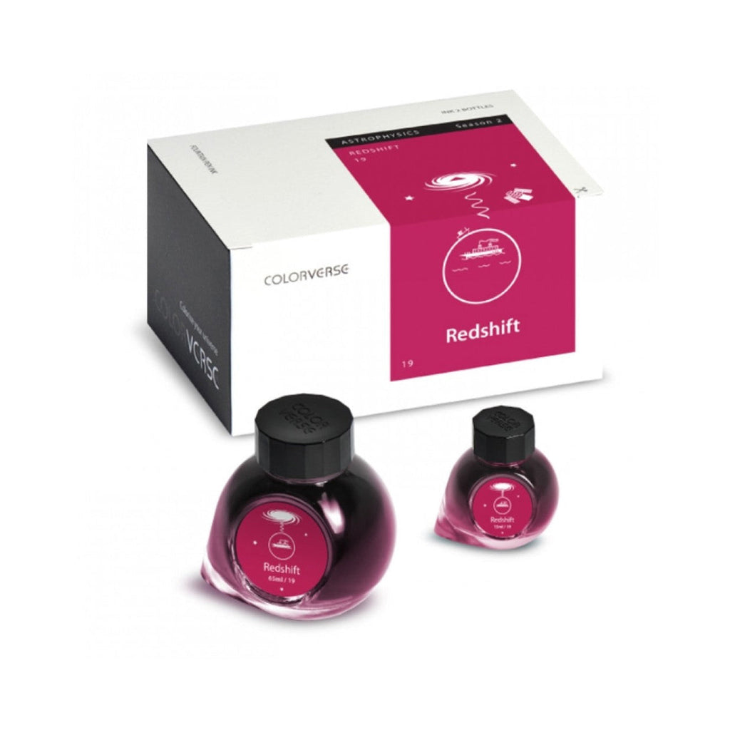 Colorverse | Astrophysics Series | Season 2 | Fountain Pen Ink | Redshift | Red | 65ml and 15ml | 2 Bottle Set