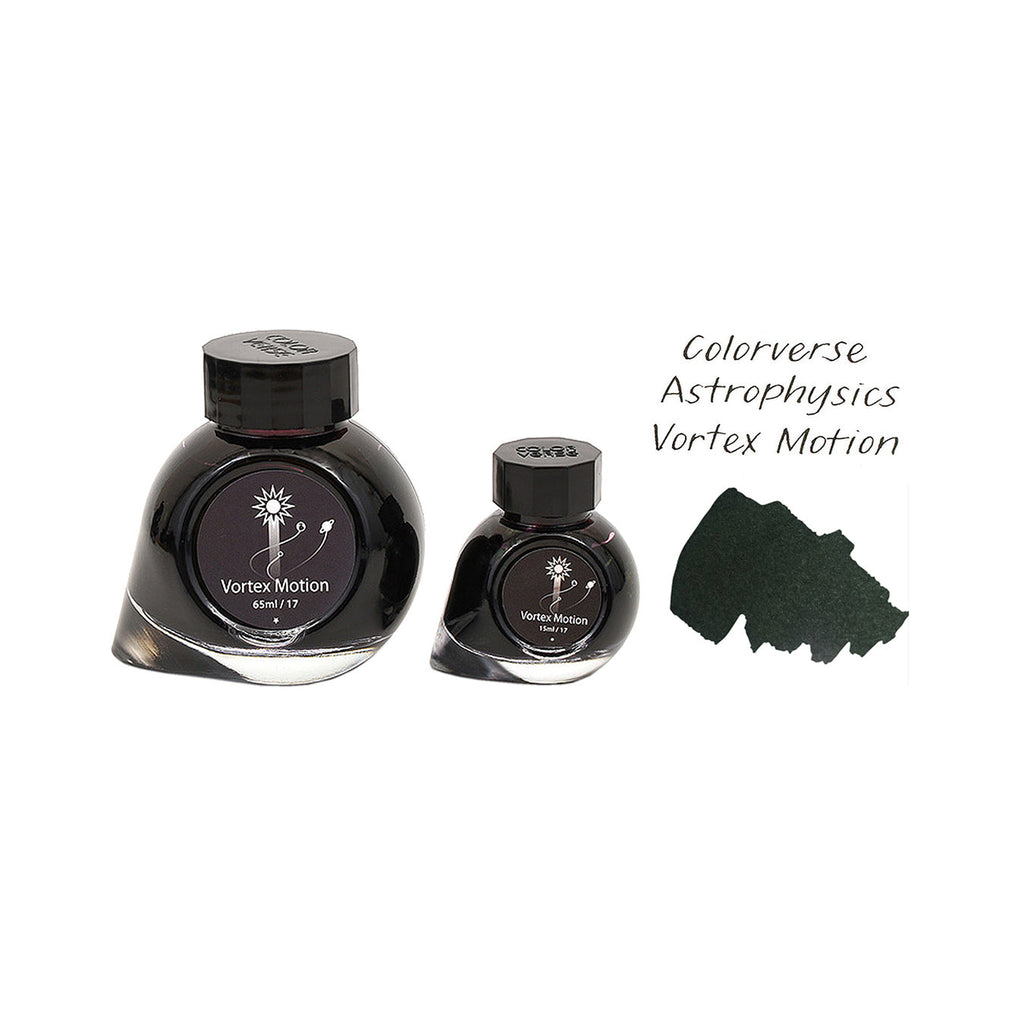 Colorverse | Astrophysics Series | Season 2 | Vortex Motion | Fountain Pen Ink | Black | 65ml and 15ml | 2 Bottle Set