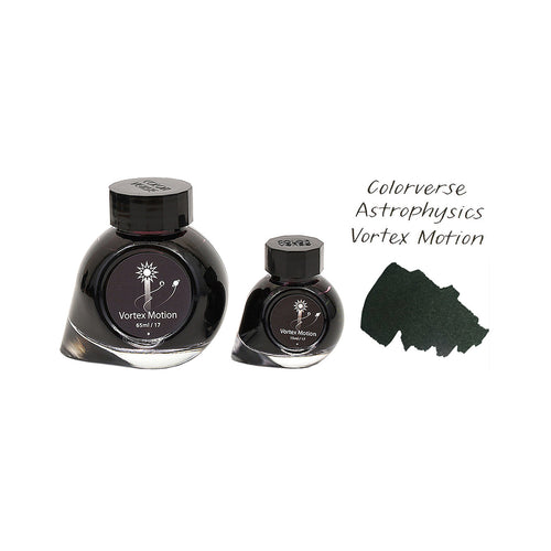 Colorverse | Astrophysics Series | Season 2 | Vortex Motion | Fountain Pen Ink | Black | 65ml and 15ml | 2 Bottle Set