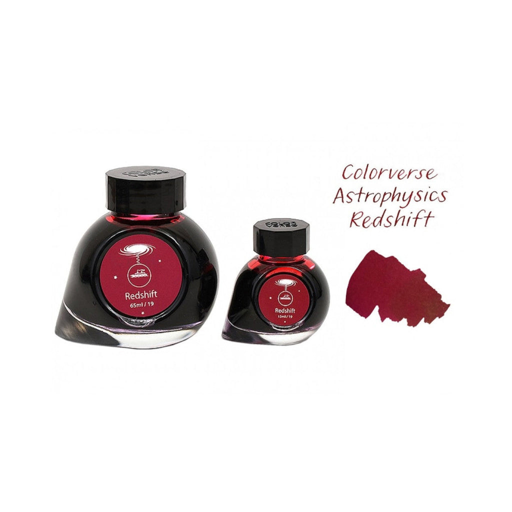 Colorverse | Astrophysics Series | Season 2 | Fountain Pen Ink | Redshift | Red | 65ml and 15ml | 2 Bottle Set
