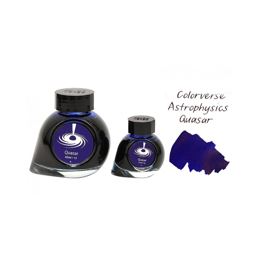 Colorverse | Astrophysics Series | Season 2 | Fountain Pen Ink | Quasar | Dark Blue | 65ml and 15ml | 2 Bottle Set