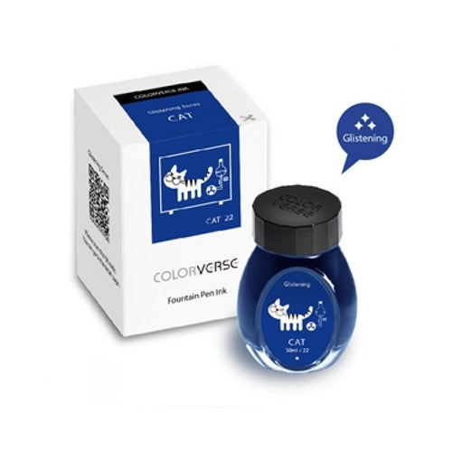Colorverse | Glistening Series | Multiverse Cat | Fountain Pen Ink | Blue Ink | 30ml