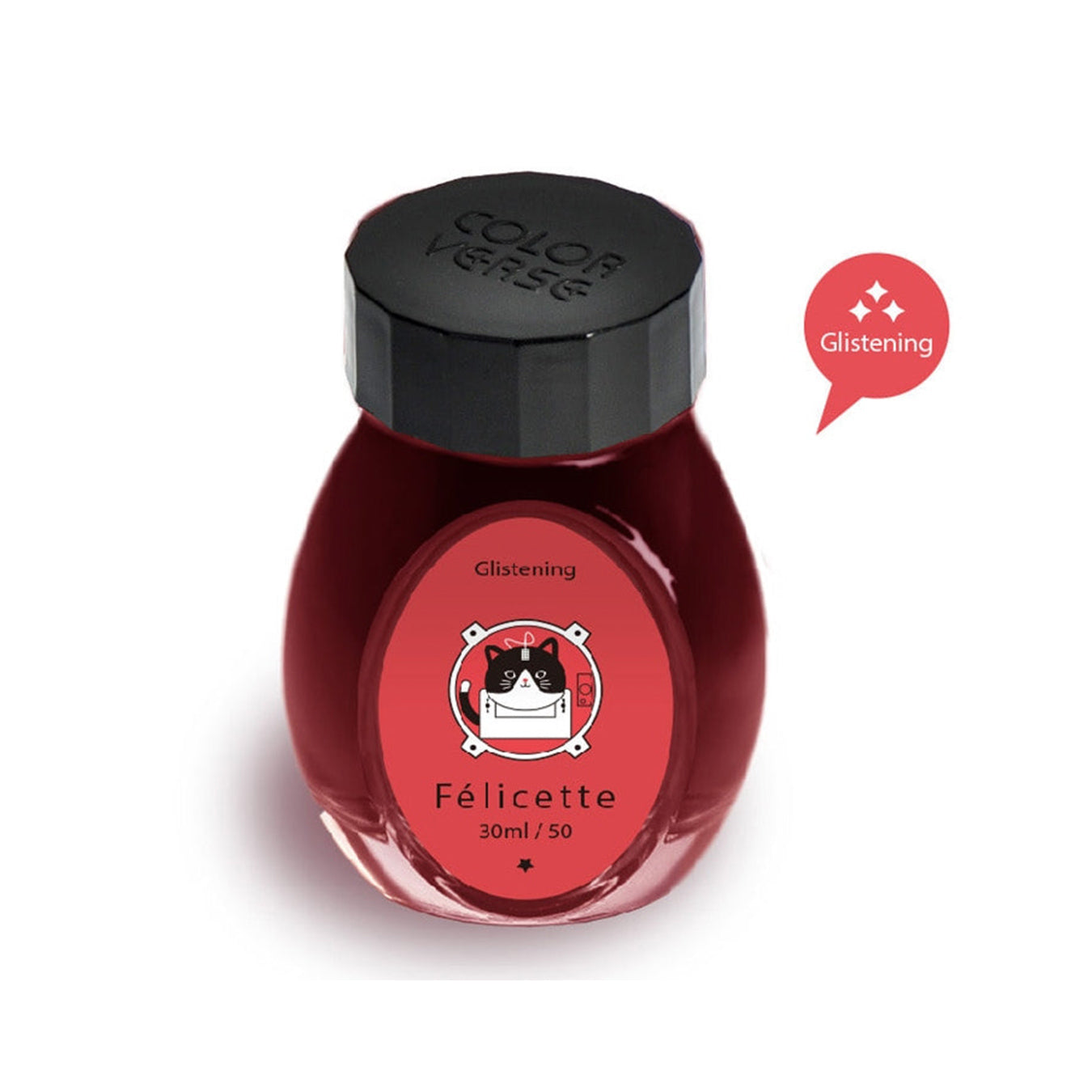 Colorverse | Glistening Series | Traiblazer In Space | Felicette | Fountain Pen Ink | Red Ink | 30ml