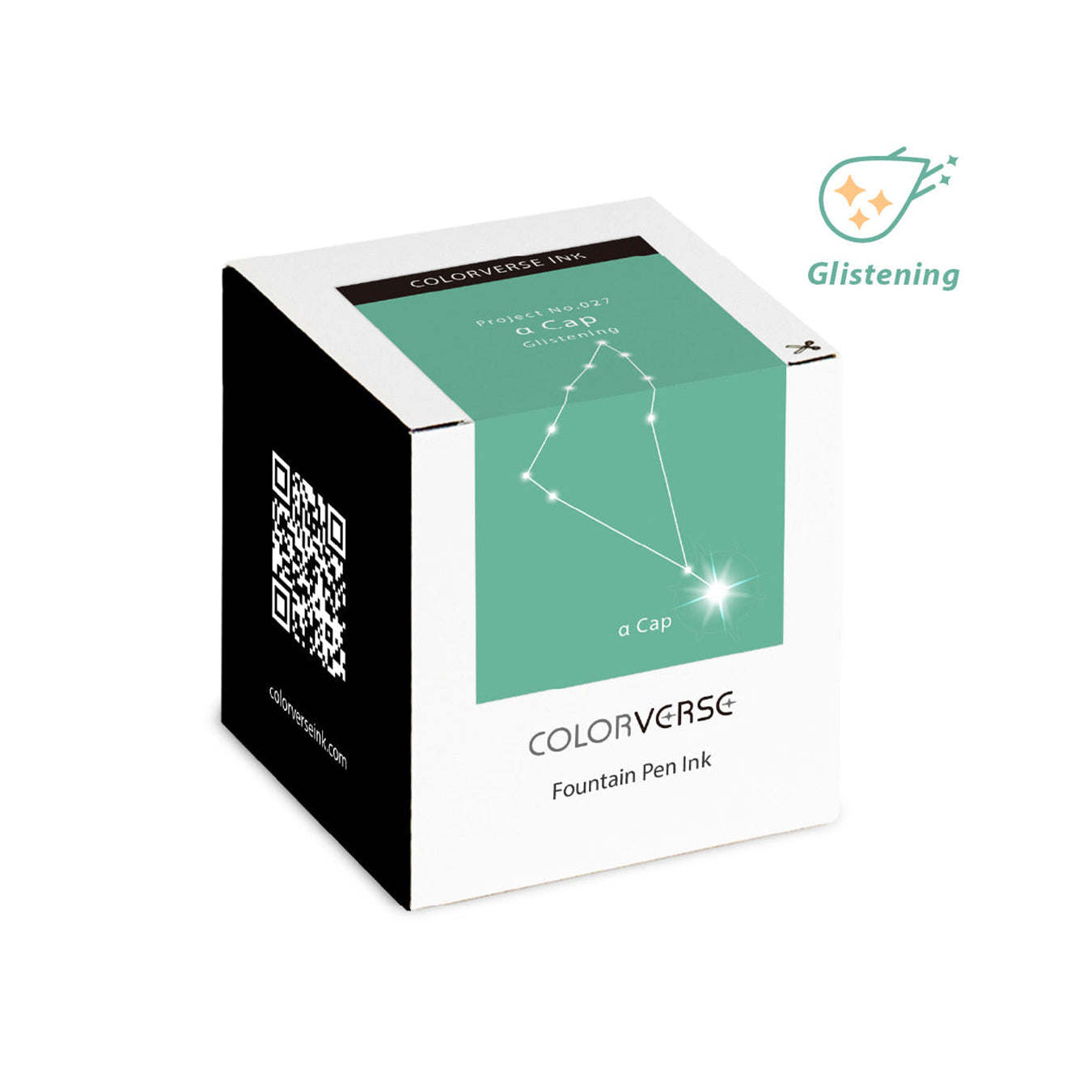 Colorverse Fountain Pen Ink | Green | Project Ink | α Cap Glistening- 65ml