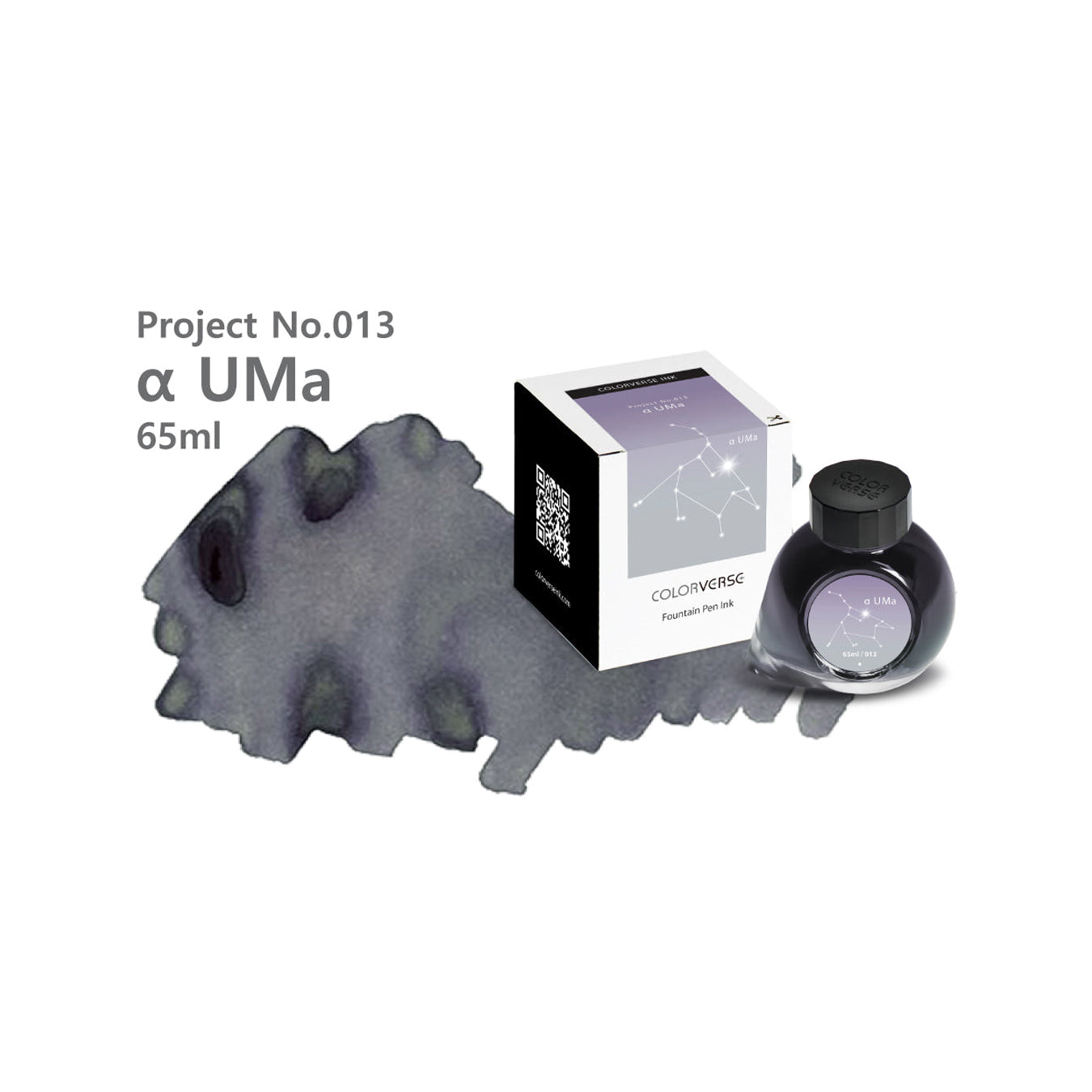 Colorverse  Fountain Pen Ink | Gray | Fountain Pen Bottled Ink | Project Ink | α UMa- 65ml