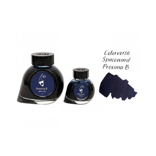 Colorverse Ink | Spaceward Series | Proxima B | Blue | Fountain Pen Ink Bottled | 65ml & 15ml | 2 Bottle Set