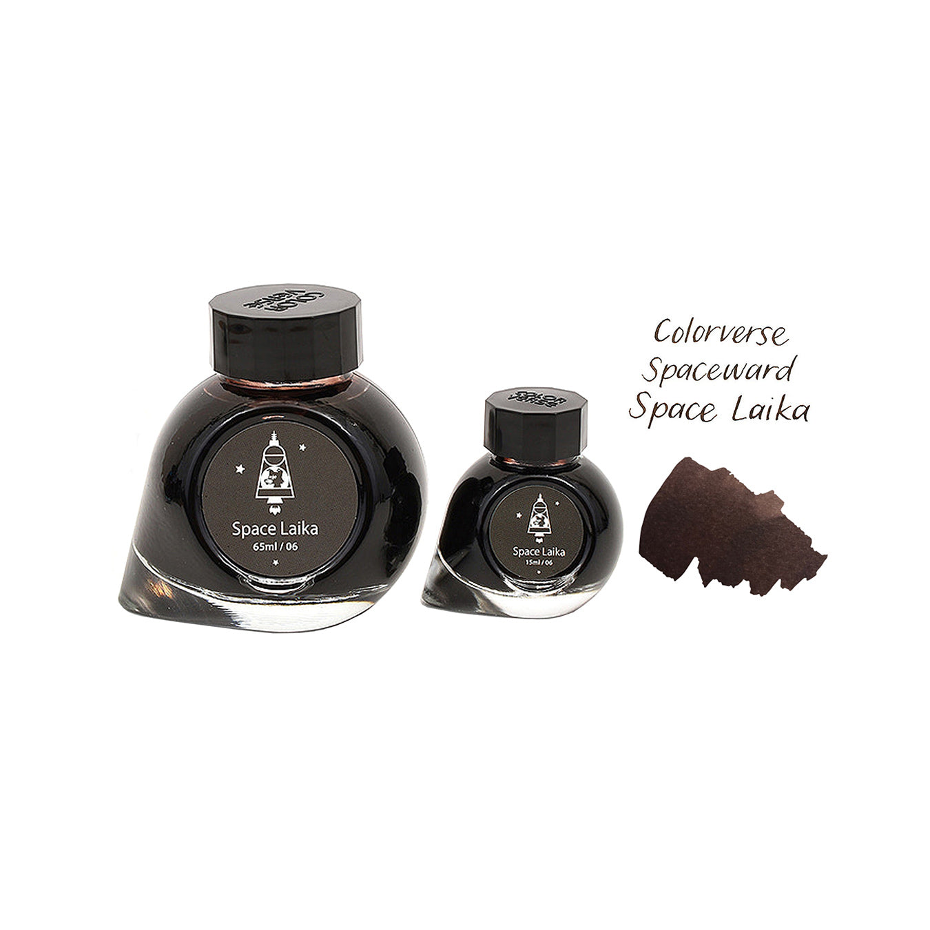 Colorverse Fountain Pen Ink | Spaceward Series | Space Laika | Dark Brown | 65ml & 15ml | 2 Bottle Set