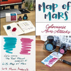 Colorverse  Fountain Pen Ink | The Red Planet | Map Of Mars | Turquoise & Pink | 65ml & 15ml | 2 Bottle Set
