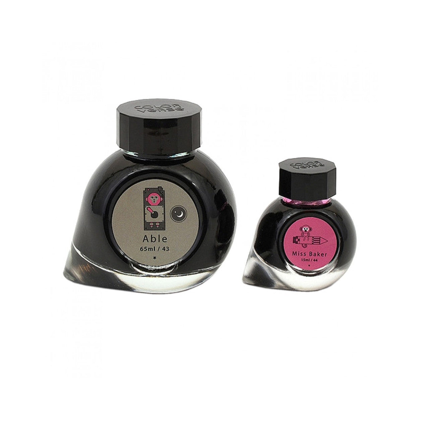 Colorverse  Fountain Pen Ink | Trailblazer In Space | Able Green & Miss Baker Pink | 65ml & 15ml | 2 Bottle Set