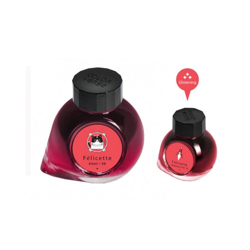 Colorverse  Fountain Pen Ink | Trailblazer In Space | Felicette | Red | 65ml & 15ml | 2 Bottle Set