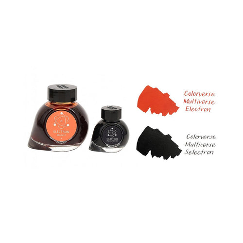 Colorverse | Multiverse Series | Season 3 | Fountain Pen Ink | Electron | Orange | 65ml and 15ml | 2 Bottle Set
