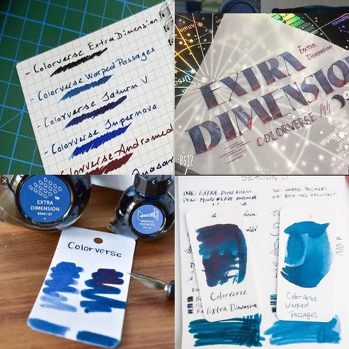 Colorverse | Multiverse Series | Season 3 | Fountain Pen Ink | Extra Dimension | Dark Blue | 65ml and 15ml | 2 Bottle Set