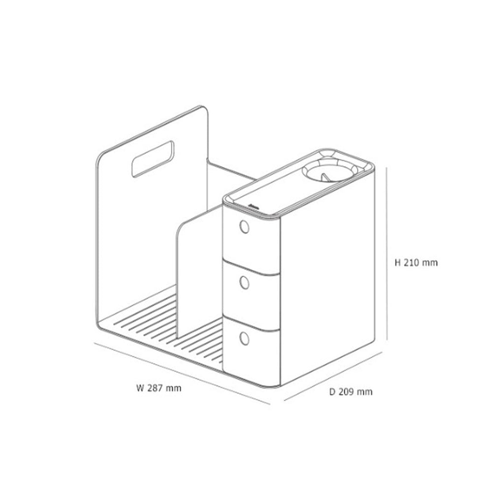 Litem | Combo Book Rack with 3 Drawers| 2 Bookshelf| 1 Pen Stand | White