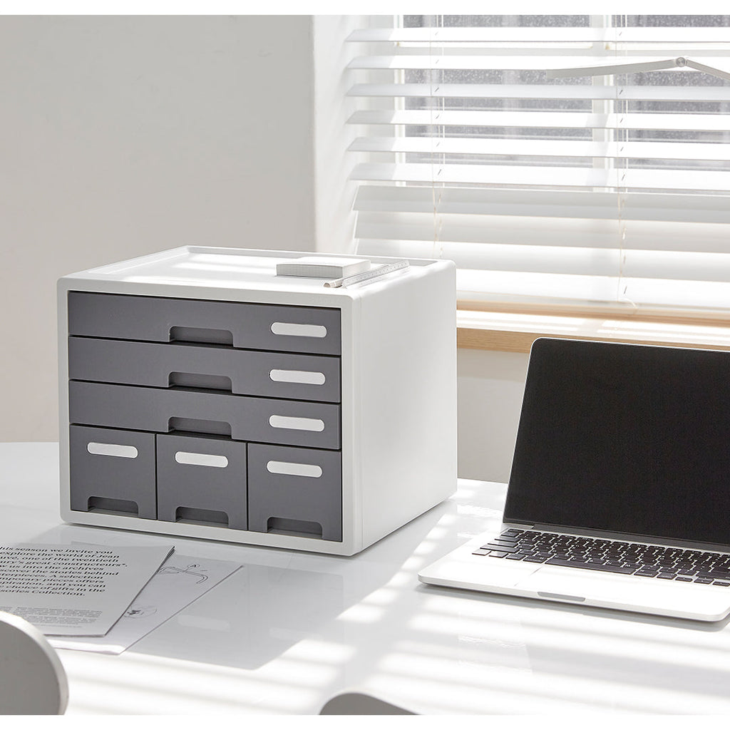 Sysmax | Combo File Cabinet| 6 Drawers| Organizer | Grey